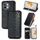 For vivo S18e Cubic Grid Pressed Magnetic Leather Phone Case(Black) - 1