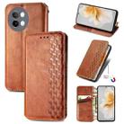 For vivo S18e Cubic Grid Pressed Magnetic Leather Phone Case(Brown) - 1