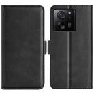 For Xiaomi 13T Dual-side Magnetic Buckle Horizontal Flip Leather Phone Case(Black) - 1