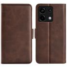 For Xiaomi Redmi Note 13 Pro 5G Dual-side Magnetic Buckle Horizontal Flip Leather Phone Case(Brown) - 1