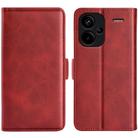 For Xiaomi Redmi Note 13 Pro+ Dual-side Magnetic Buckle Horizontal Flip Leather Phone Case(Red) - 1