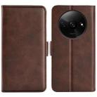 For Xiaomi Redmi Note 13 4G Dual-side Magnetic Buckle Horizontal Flip Leather Phone Case(Brown) - 1