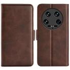 For Xiaomi 14 Ultra Dual-side Magnetic Buckle Horizontal Flip Leather Phone Case(Brown) - 1