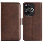 For Xiaomi Redmi Turbo 3 Dual-side Magnetic Buckle Horizontal Flip Leather Phone Case(Brown) - 1