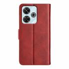 For Xiaomi Redmi Note 13R 5G Dual-side Magnetic Buckle Horizontal Flip Leather Phone Case(Red) - 3