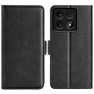 For Xiaomi 14T Dual-side Magnetic Buckle Horizontal Flip Leather Phone Case(Black) - 1