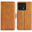 For Xiaomi 14T Pro Dual-side Magnetic Buckle Horizontal Flip Leather Phone Case(Yellow) - 1