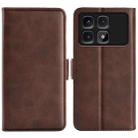 For Xiaomi Redmi K70 Ultra Dual-side Magnetic Buckle Horizontal Flip Leather Phone Case(Brown) - 1