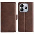 For Xiaomi Redmi Note 14 5G Dual-side Magnetic Buckle Horizontal Flip Leather Phone Case(Brown) - 1
