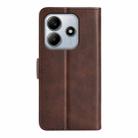 For Xiaomi Redmi Note 14 5G Dual-side Magnetic Buckle Horizontal Flip Leather Phone Case(Brown) - 3