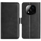 For Xiaomi Redmi Note 14 Pro+ Dual-side Magnetic Buckle Horizontal Flip Leather Phone Case(Black) - 1