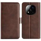 For Xiaomi Redmi Note 14 Pro+ Dual-side Magnetic Buckle Horizontal Flip Leather Phone Case(Brown) - 1