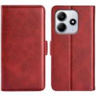 For Redmi Note 14 4G 163.25mm Dual-side Magnetic Buckle Horizontal Flip Leather Phone Case(Red) - 1