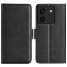 For Xiaomi Poco M7 Pro 5G Dual-side Magnetic Buckle Horizontal Flip Leather Phone Case(Black) - 1