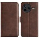 For Redmi K80 / Poco F7 Pro Dual-side Magnetic Buckle Horizontal Flip Leather Phone Case(Brown) - 1