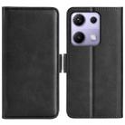 For Redmi Note 14S 4G Dual-side Magnetic Buckle Horizontal Flip Leather Phone Case(Black) - 1