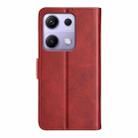 For Redmi Note 14S 4G Dual-side Magnetic Buckle Horizontal Flip Leather Phone Case(Red) - 3