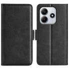 For Redmi Note 14 4G 164.84mm Dual-side Magnetic Buckle Horizontal Flip Leather Phone Case(Black) - 1
