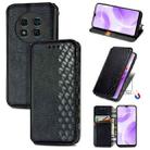 For Ulefone Note 15 Cubic Grid Pressed Magnetic Leather Phone Case(Black) - 1