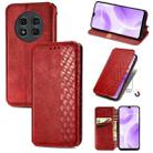 For Ulefone Note 15 Cubic Grid Pressed Magnetic Leather Phone Case(Red) - 1