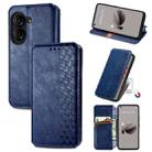For  ASUS Zenfone 10 Cubic Grid Pressed Magnetic Leather Phone Case(Blue) - 1