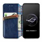 For ASUS ROG Phone 7 Cubic Grid Pressed Magnetic Leather Phone Case(Blue) - 3