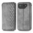 For ASUS ROG Phone 7 Cubic Grid Pressed Magnetic Leather Phone Case(Grey) - 2