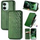 For OnePlus Nord 3 Cubic Grid Pressed Magnetic Leather Phone Case(Green) - 1