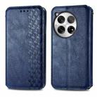 For OnePlus 12 Cubic Grid Pressed Magnetic Leather Phone Case(Blue) - 1