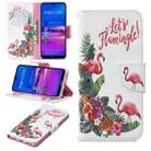 3D Colored Drawing Pattern Horizontal Flip Leather Case for Huawei Honor 8A, with Holder & Card Slots & Wallet(English Flamingo) - 1