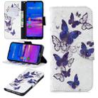 3D Colored Drawing Pattern Horizontal Flip Leather Case for Huawei Honor 8A, with Holder & Card Slots & Wallet(Butterflies) - 1