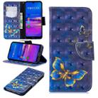 3D Colored Drawing Pattern Horizontal Flip Leather Case for Huawei Honor 8A, with Holder & Card Slots & Wallet(Butterfly) - 1