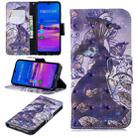 3D Colored Drawing Pattern Horizontal Flip Leather Case for Huawei Honor 8A, with Holder & Card Slots & Wallet(Peacock) - 1