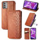 For Nokia G42 Cubic Grid Pressed Magnetic Leather Phone Case(Brown) - 1