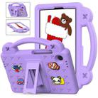 For Samsung Galaxy Tab A9 Handle Kickstand Children EVA Shockproof Tablet Case(Light Purple) - 1