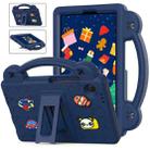 For Samsung Galaxy Tab A9 Handle Kickstand Children EVA Shockproof Tablet Case(Navy Blue) - 1