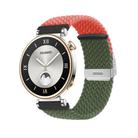 For Huawei Watch GT4 41mm Integrated Buckle Braided Nylon Watch Band(Orange+Olive Green) - 1