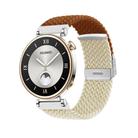 For Huawei Watch GT4 41mm Integrated Buckle Braided Nylon Watch Band(Brown+Starlight) - 1