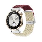 For Huawei Watch GT4 41mm Integrated Buckle Braided Nylon Watch Band(Wine Red+Starlight) - 1