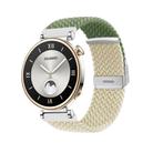 For Huawei Watch GT4 41mm Integrated Buckle Braided Nylon Watch Band(Green+Starlight) - 1