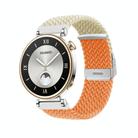 For Huawei Watch GT4 41mm Integrated Buckle Braided Nylon Watch Band(Starlight+Orange) - 1