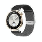 For Huawei Watch GT4 41mm Integrated Buckle Braided Nylon Watch Band(Black+Grey) - 1