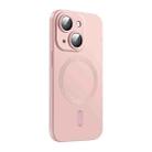 For iPhone 15 ENKAY MagSafe Matte TPU Phone Case with Lens Film(Pink) - 1