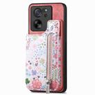 For Xiaomi 13T / 13T Pro Retro Painted Zipper Wallet Back Phone Case(Pink) - 1
