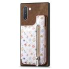 For Samsung Galaxy Note10 Retro Painted Zipper Wallet Back Phone Case(Brown) - 1