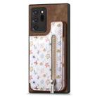 For Samsung Galaxy Note20 Ultra Retro Painted Zipper Wallet Back Phone Case(Brown) - 1