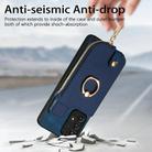 For Samsung Galaxy A23 Cross Leather Ring Vertical Zipper Wallet Back Phone Case(Blue) - 2