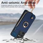 For Samsung Galaxy S21 Ultra 5G Cross Leather Ring Vertical Zipper Wallet Back Phone Case(Blue) - 2