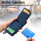 For Samsung Galaxy S21 Ultra 5G Cross Leather Ring Vertical Zipper Wallet Back Phone Case(Blue) - 3