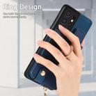 For Samsung Galaxy S21 Ultra 5G Cross Leather Ring Vertical Zipper Wallet Back Phone Case(Blue) - 4